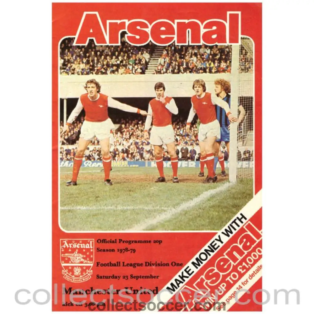 1978 Arsenal v Manchester United Football Programme - Collect Soccer