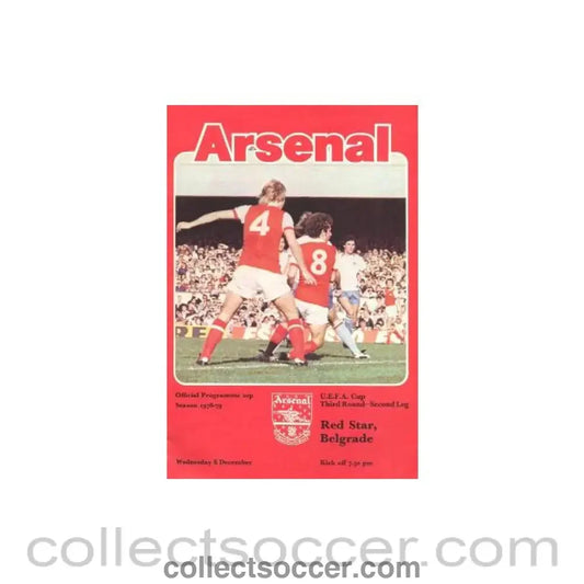 1978 - Arsenal v Red Star Belgrade official programme 06/12/1978 UEFA Cup