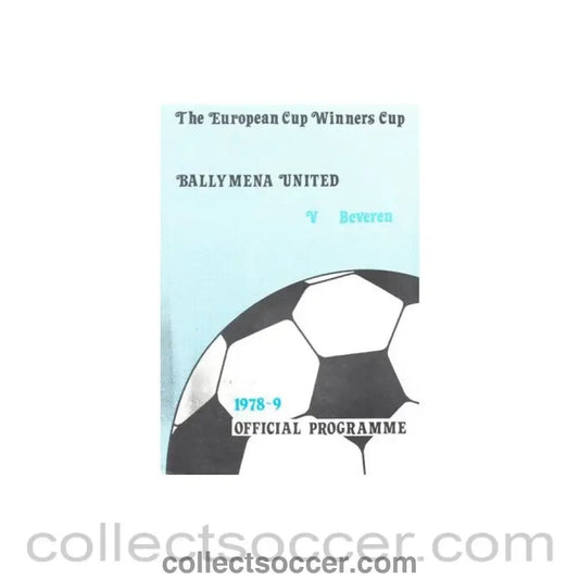 1978 - Ballymena United v Beveren official programme 1978 - 1979 European Cup Winners Cup - Collect Soccer