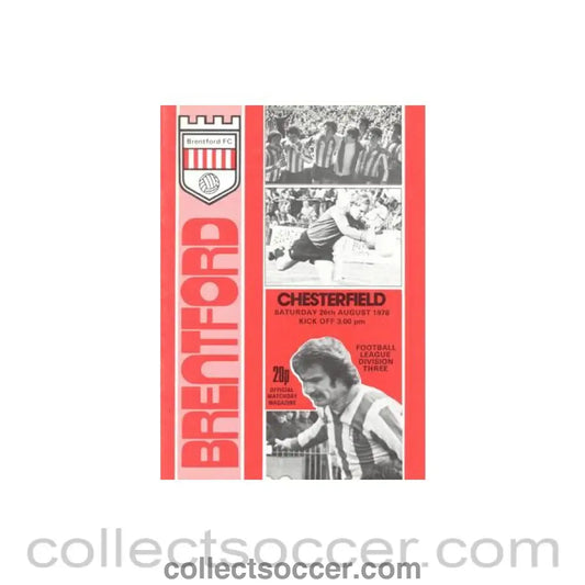 1978 - Brentford v Chesterfield official programme 26/08/1978 Football League