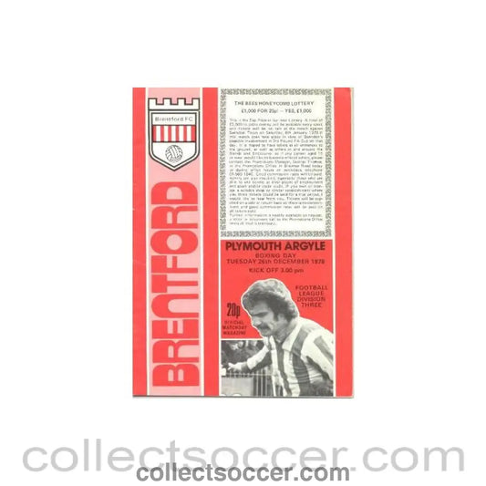 1978 - Brentford v Plymouth official programme 26/12/1978