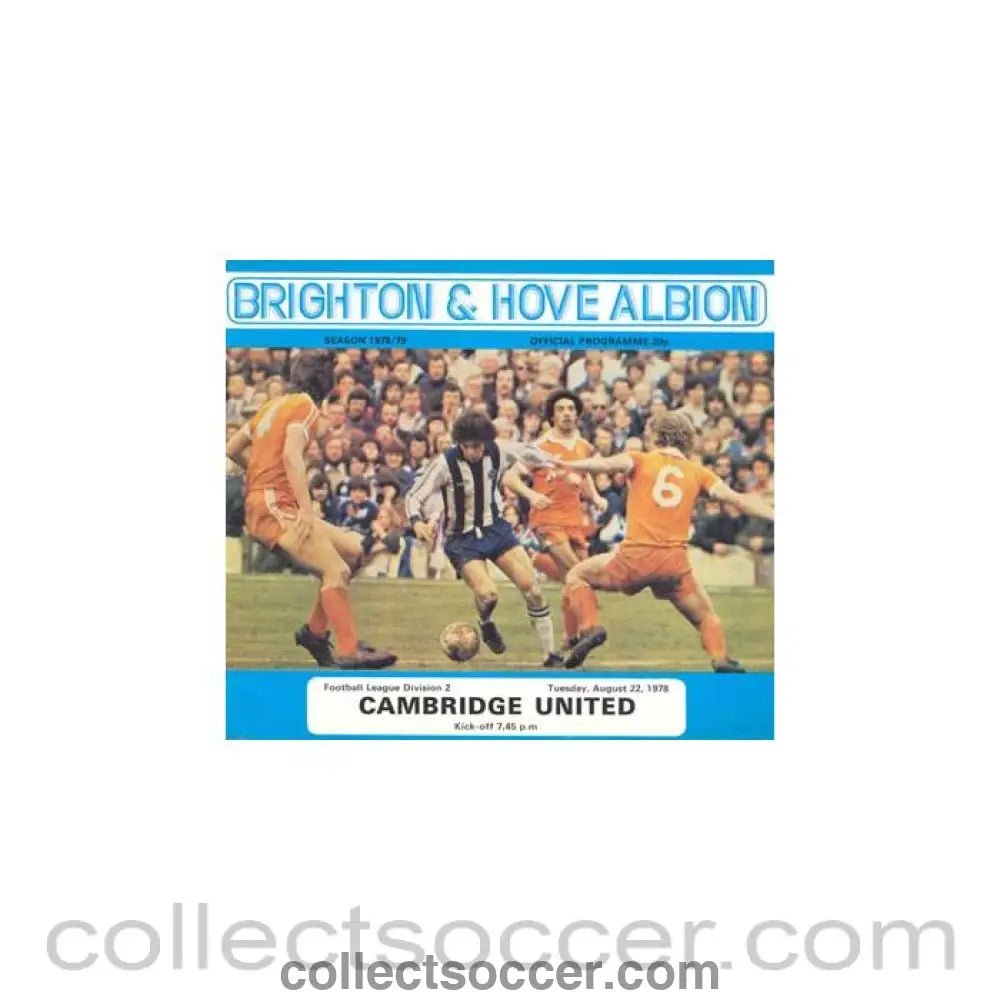 1978 - Brighton & Hove Albion v Cambridge United official programme 22/08/1978 Football League - Collect Soccer