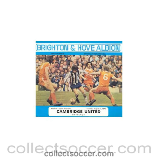 1978 - Brighton & Hove Albion v Cambridge United official programme 22/08/1978 Football League