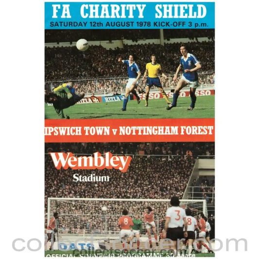 1978 Charity Shield Official Programme Ipswich v Nottingham Forest - Collect Soccer