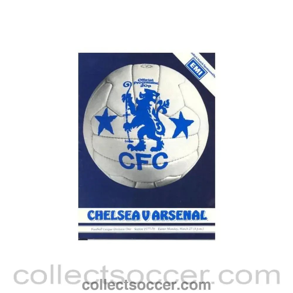 1978 - Chelsea v Arsenal official programme 27/03/1978 - Collect Soccer