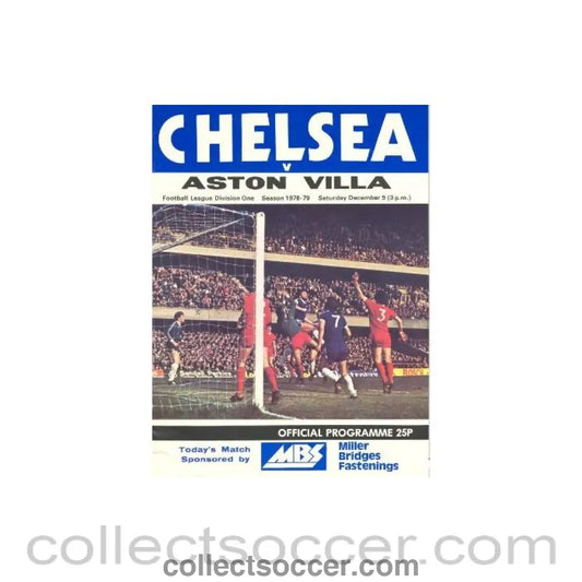 1978 - Chelsea v Aston Villa official programme 09/12/1978