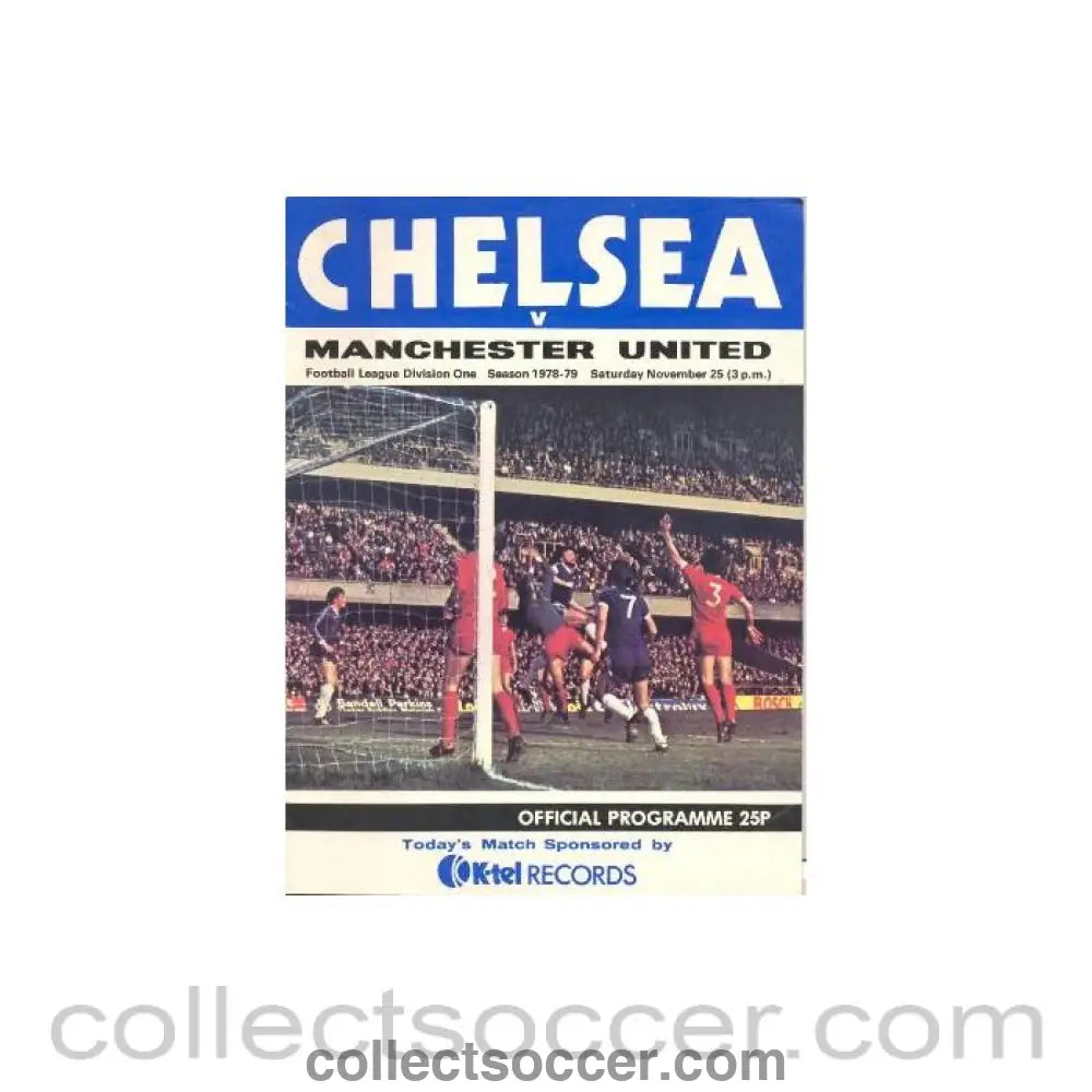 1978 - Chelsea v Manchester United official programme 25/11/1978