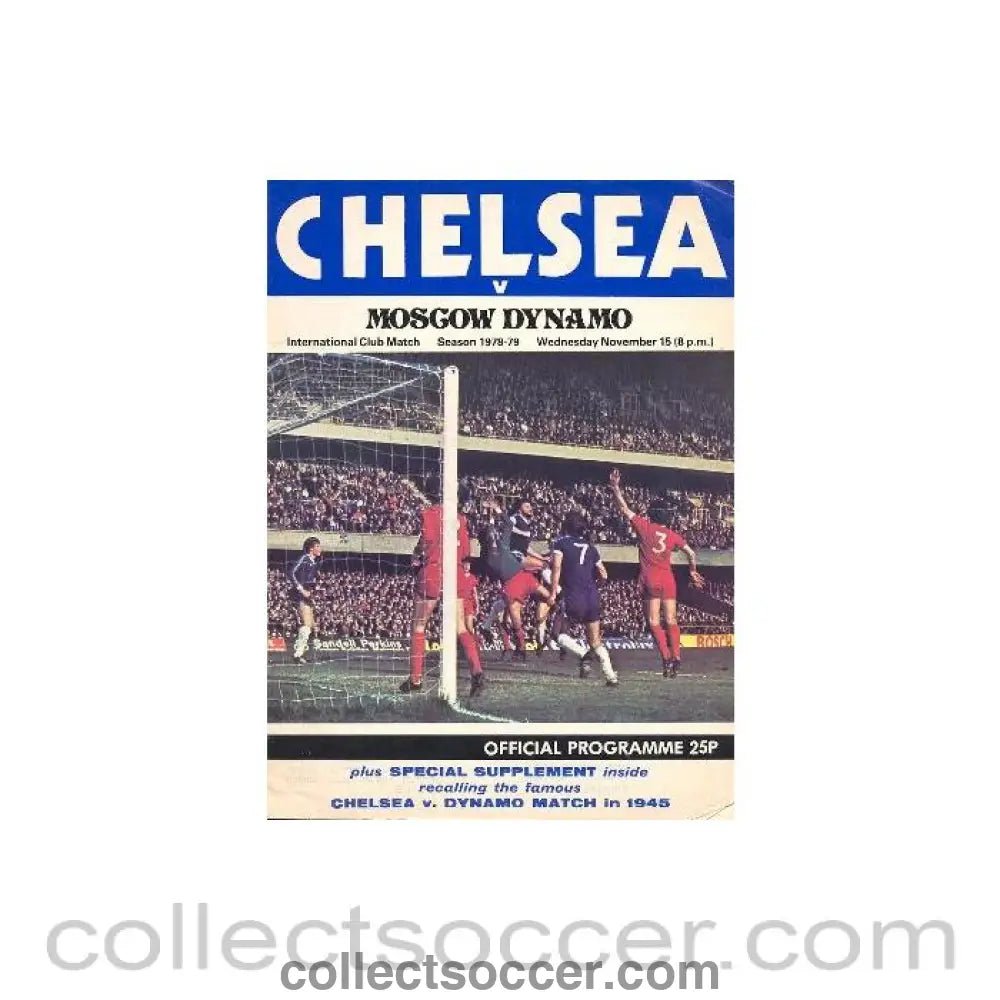 1978 - Chelsea v Moscow Dynamo official programme 15/11/1978 - Collect Soccer