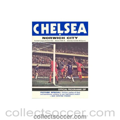 1978 - Chelsea v Norwich City official programme 28/10/1978