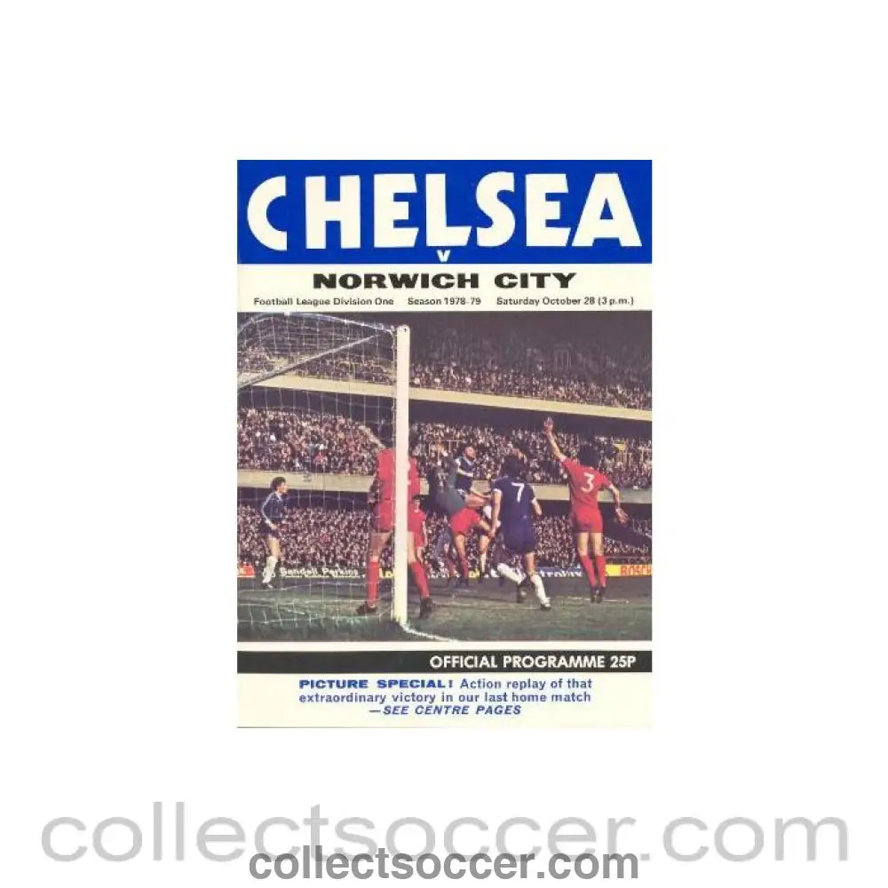 1978 - Chelsea v Norwich City official programme 28/10/1978