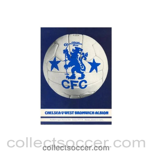 1978 - Chelsea v West Bromwich Albion official programme 02/01/1978