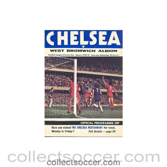 1978 - Chelsea v West Bromwich Albion official programme 30/09/1978