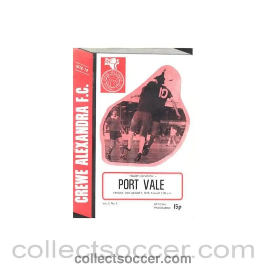 1978 - Crewe Alexandra v Port Vale official programme 25/08/1978 Football League - Collect Soccer
