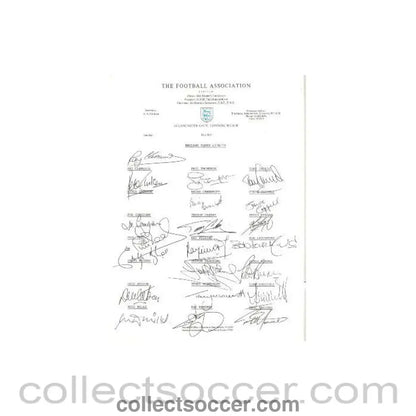 1978 - England Squad signatures 1978-1979 facsimile - Collect Soccer