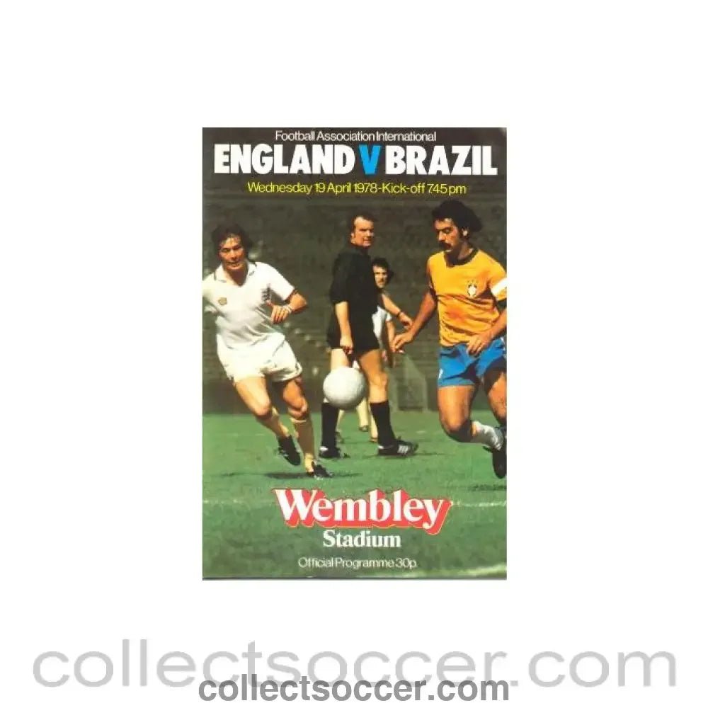 1978 England v Brazil official programme 19/04/1978 - Collect Soccer