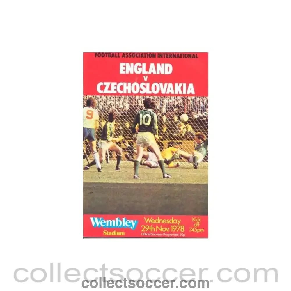 1978 England v Czechoslovakia official programme 29/11/1978 - Collect Soccer