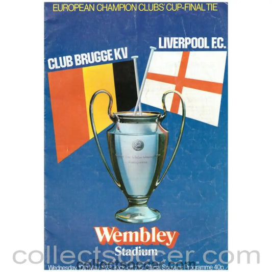 1978 European Cup Official Programme Club Bruges v Liverpool - Collect Soccer