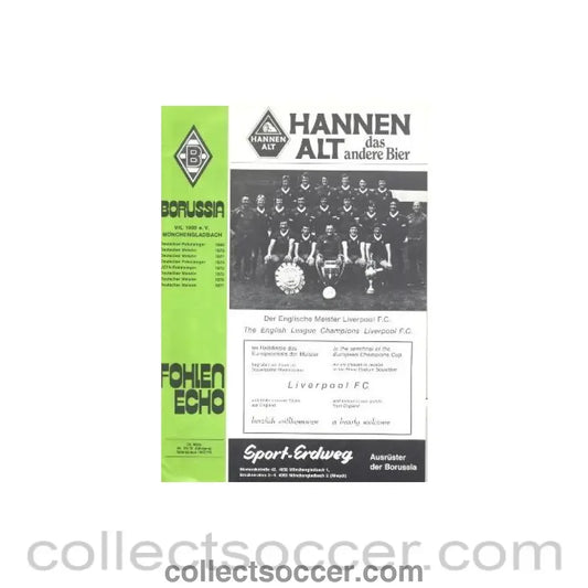 1978 European Cup Semi-Final Borussia Monchengladbach Germany v Liverpool official programme 29/03/1978