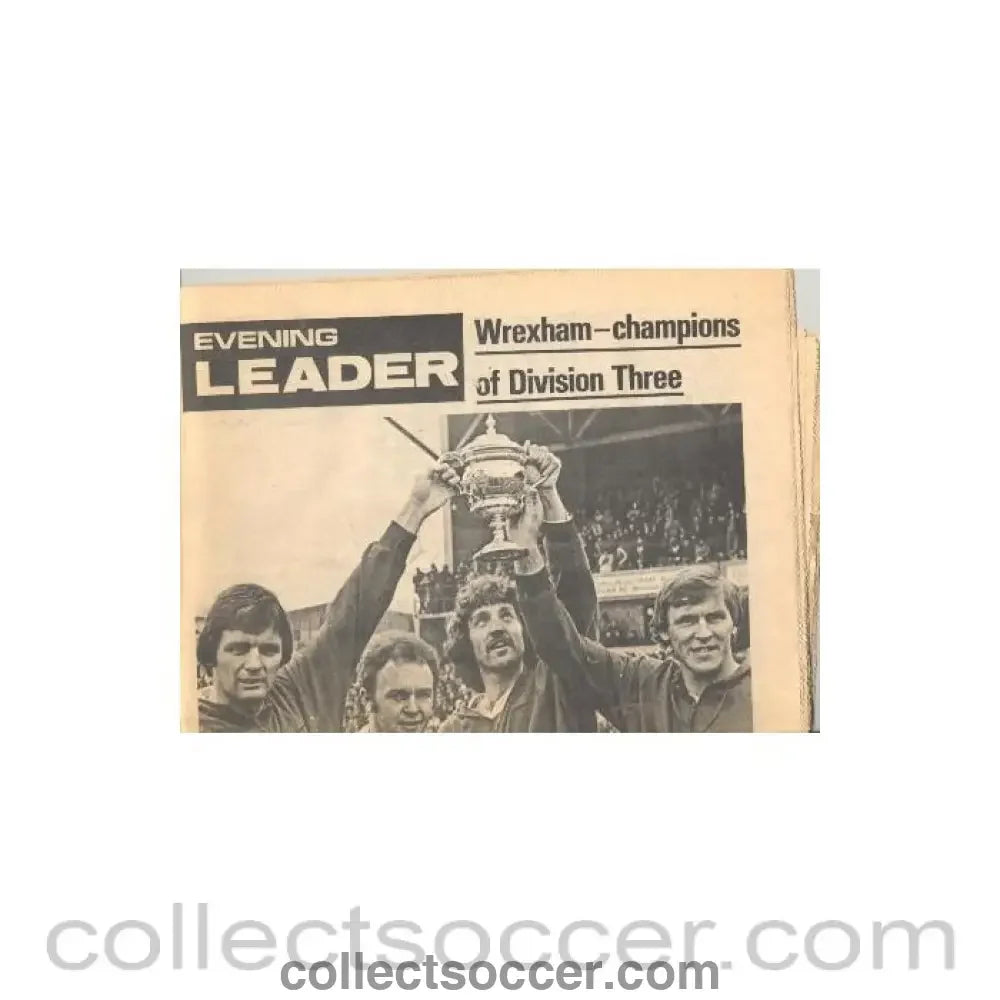 1978 - Evening Leader newspaper covering the F.A. Cup Quarter-Final Wrexham v Arsenal 11/03/1978 and Wrexham