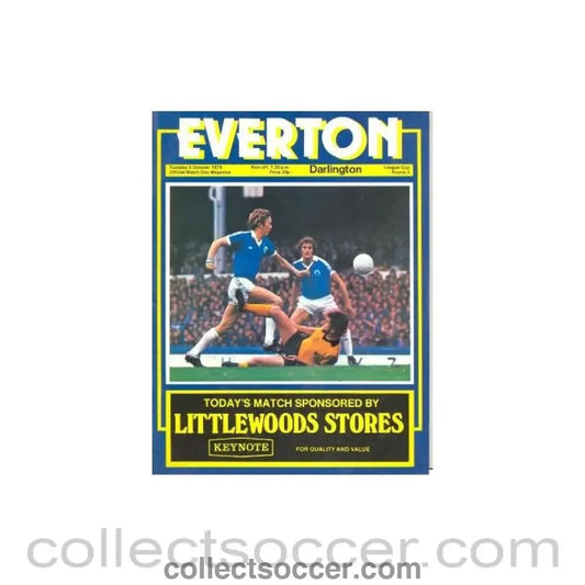 1978 - Everton v Darlington official programme 03/10/1978 Football League - Collect Soccer
