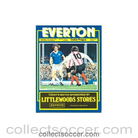 1978 - Everton v Dukla Prague official programme 18/10/1978 UEFA Cup - Collect Soccer