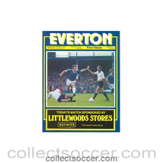 1978 - Everton v Finn Harps official programme 26/09/1978 UEFA Cup