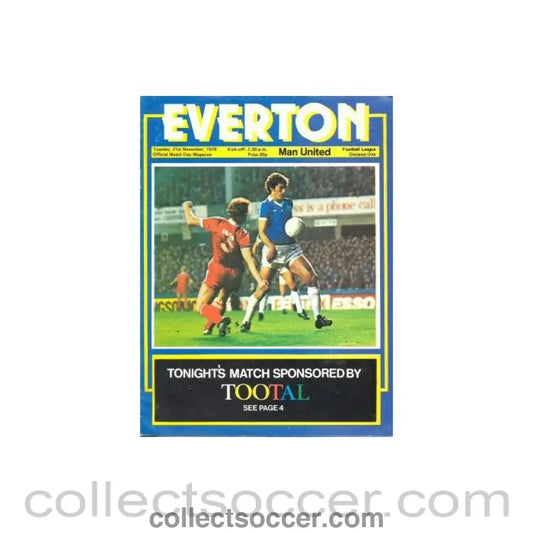 1978 - Everton v Manchester United official programme 21/11/1978