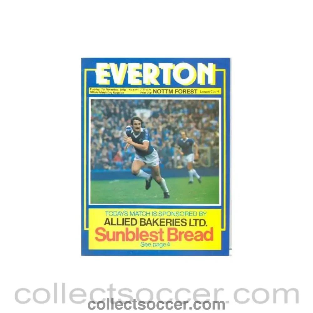 1978 - Everton v Nottingham Forest official programme 07/11/1978 Football League - Collect Soccer