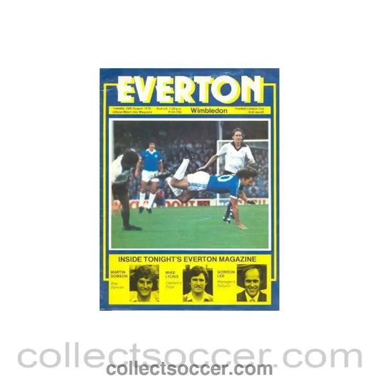 1978 - Everton v Wimbledon official programme 29/08/1978 Football League - Collect Soccer