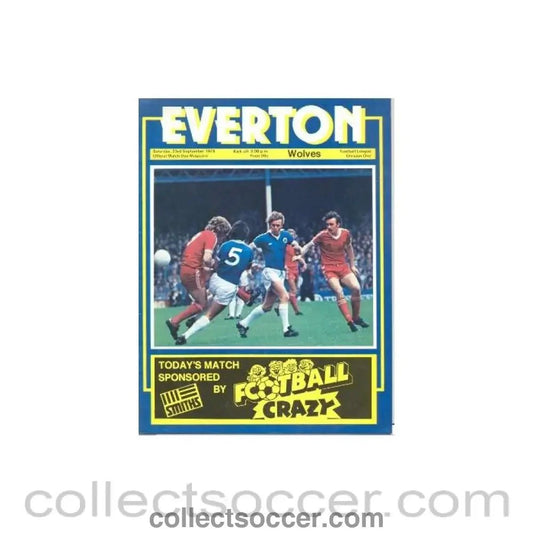 1978 - Everton v Wolverhampton Wanderers official programme 23/09/1978 Football League - Collect Soccer