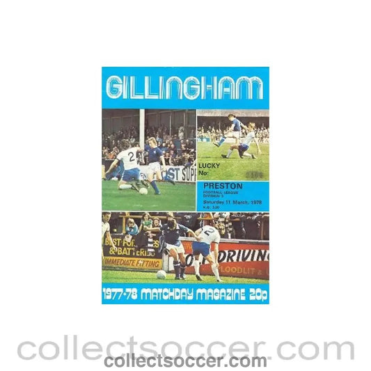 1978 - Gillingham v Preston official programme 11/03/1978 - Collect Soccer