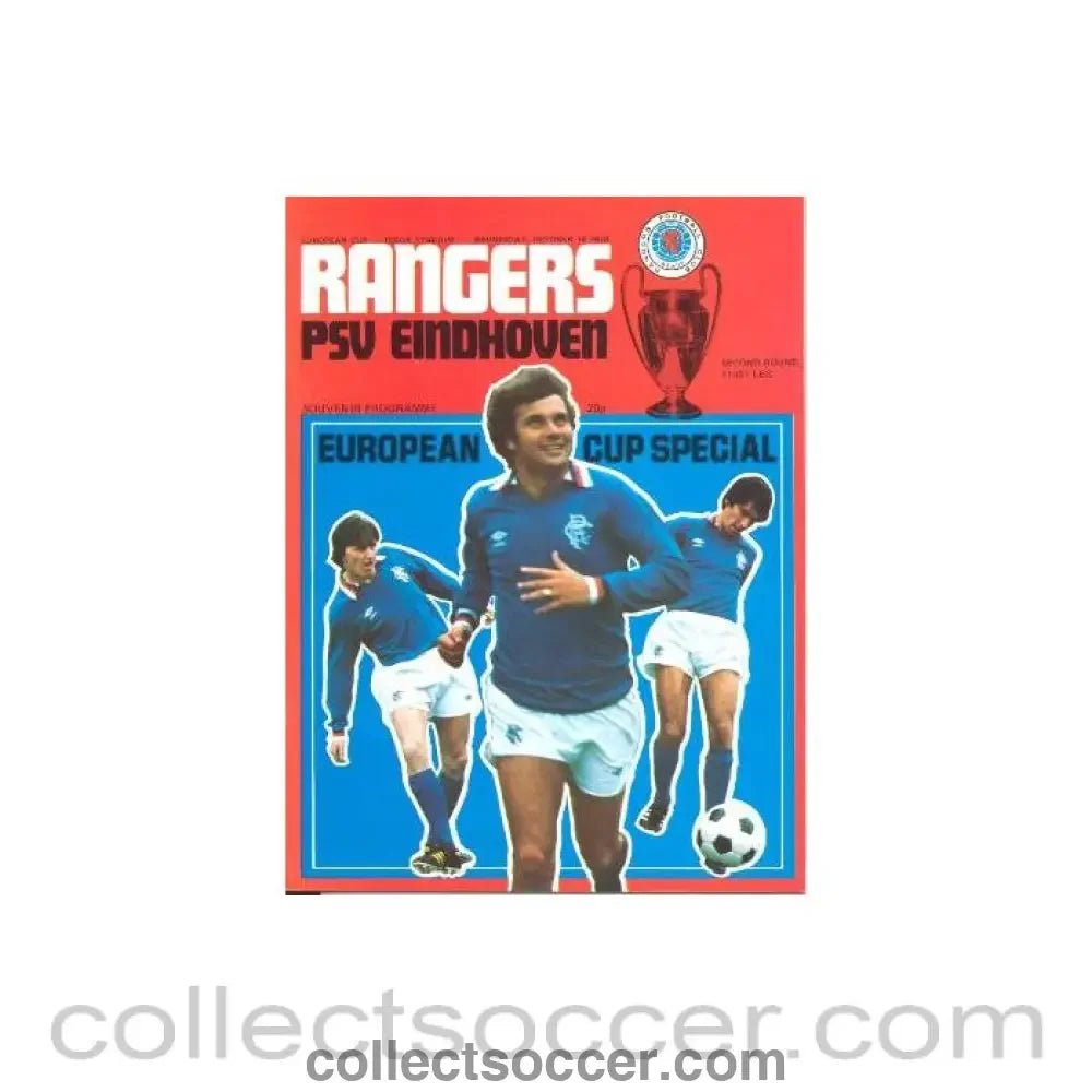 1978 - Glasgow Rangers v Eindhoven official programme 18/10/1978 European Cup - Collect Soccer