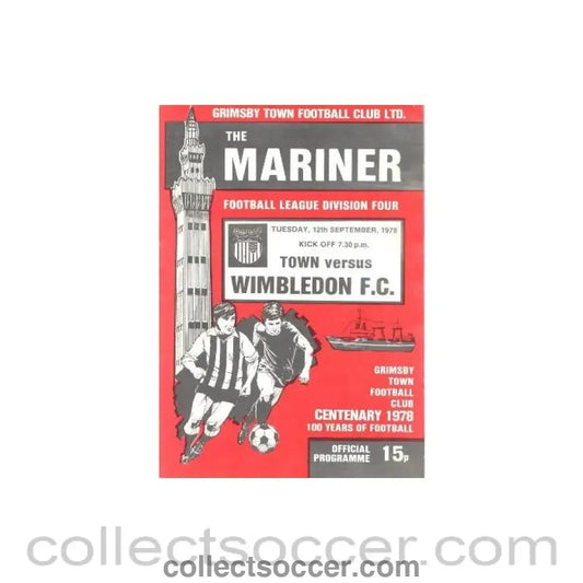 1978 - Grimsby Town v Wimbledon official programme 12/09/1978 - Collect Soccer