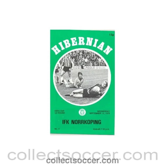 1978 - Hibernian v Norrkoping official programme 13/09/1978 UEFA Cup - Collect Soccer