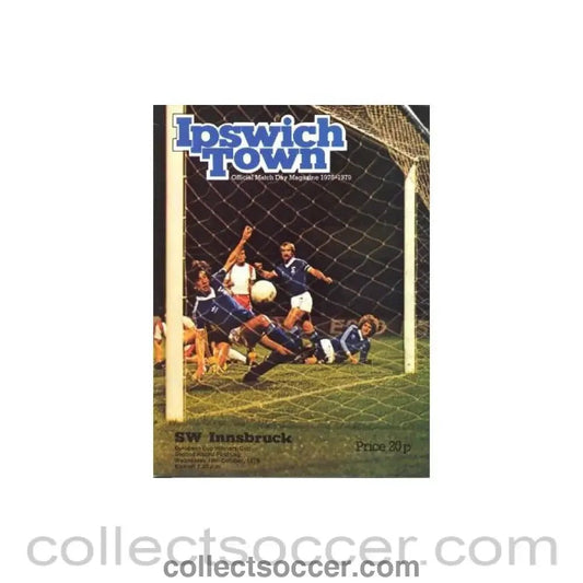 1978 - Ipswich Town v Innsbruck official programme 18/10/1978 European Cup Winners Cup - Collect Soccer