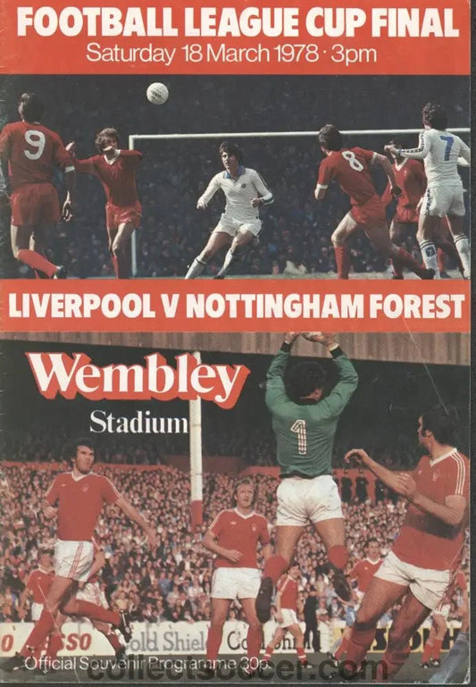 1978 League Cup Final Programme + Ticket + Rare Letter - Liverpool v Nottingham Forest - Collect Soccer