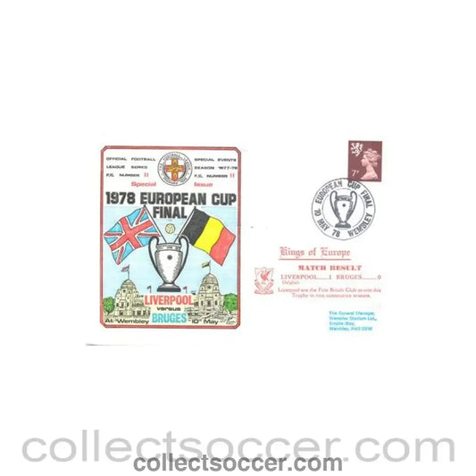 1978 - Liverpool v Bruges European Cup Final First Day Cover 10/05/1978