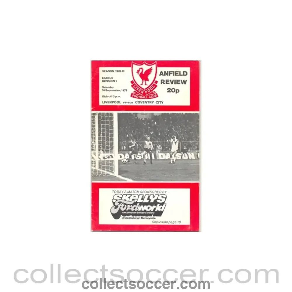 1978 - Liverpool v Coventry City official programme 16/09/1978 - Collect Soccer