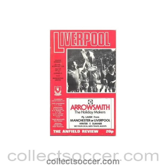 1978 - Liverpool v Manchester United official programme 25/02/1978 - Collect Soccer