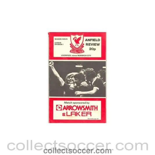 1978 - Liverpool v Norwich City official programme Season 1978 - 1979 no date of the match - Collect Soccer
