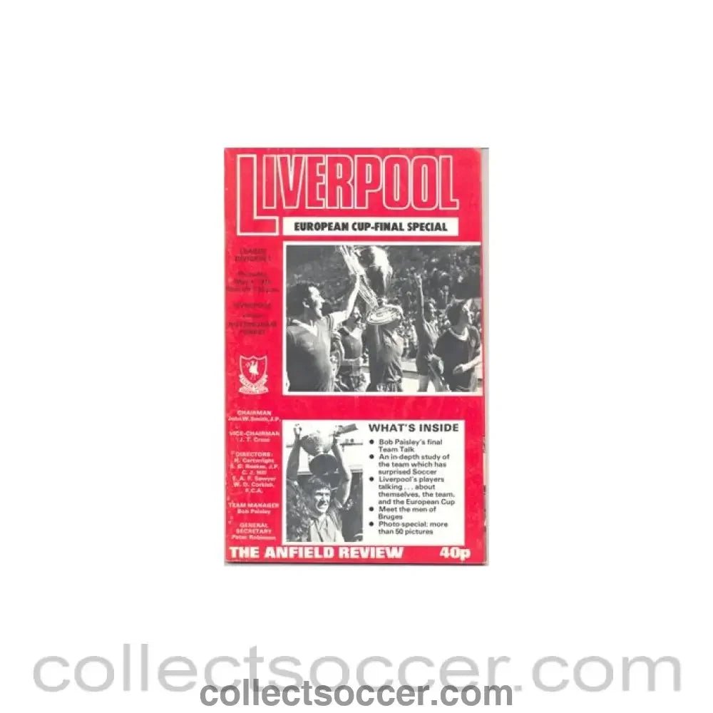 1978 - Liverpool v Nottingham Forest official programme 04/05/1978 - Collect Soccer