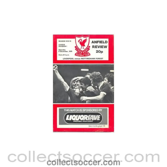 1978 - Liverpool v Nottingham Forest official programme 09/12/1978 - Collect Soccer