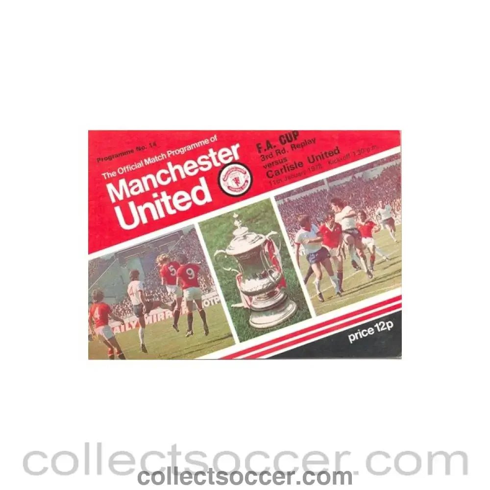 1978 - Manchester United v Carlisle United official programme 11/01/1978 - Collect Soccer