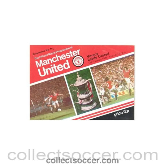1978 - Manchester United v Leeds United official programme 18/02/1978 - Collect Soccer
