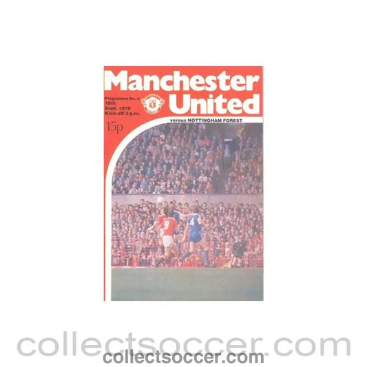 1978 - Manchester United v Nottingham Forest official programme 16/09/1978 - Collect Soccer