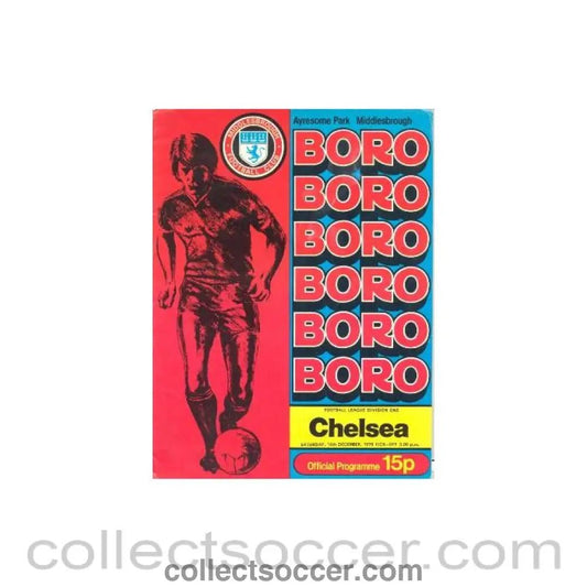 1978 - Middlesbrough vChelsea official programme 16/12/1978 - Collect Soccer
