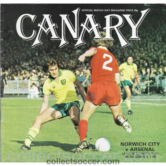 1978 Norwich City v Arsenal Football Programme - Collect Soccer