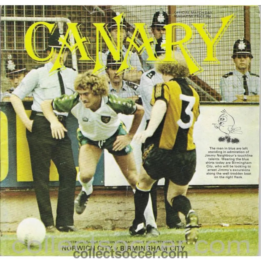 1978 Norwich City v Birmingham City Football Programme - Collect Soccer
