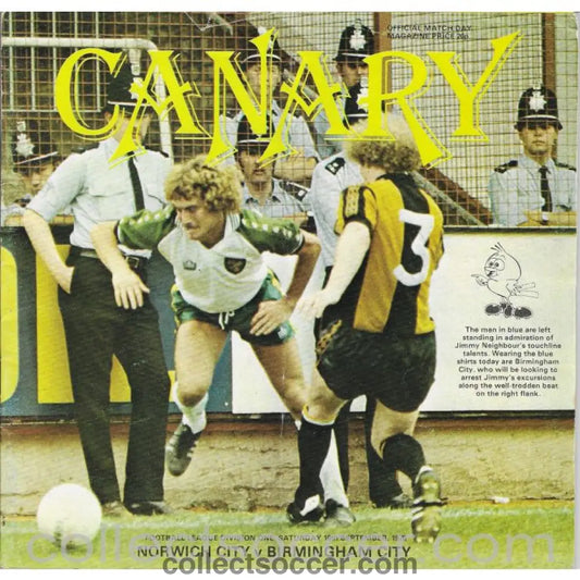 1978 Norwich City v Birmingham City Football Programme - Collect Soccer