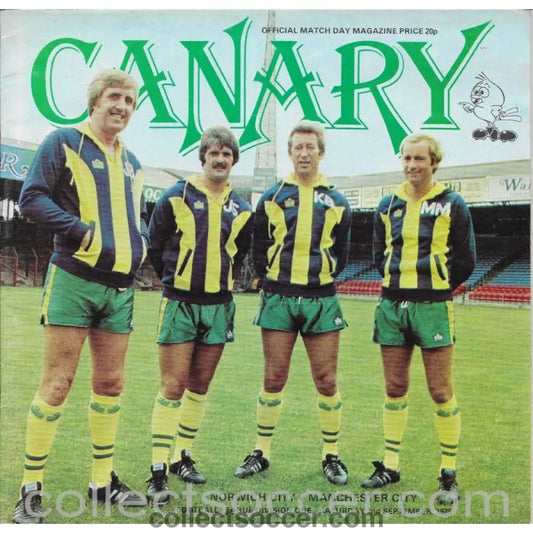 1978 Norwich City v Manchester City Football Programme - Collect Soccer